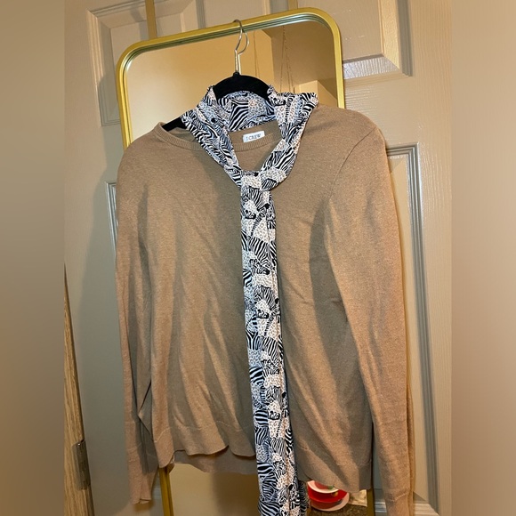 J. Crew Sweater with Zebra Scarf - Picture 2 of 6